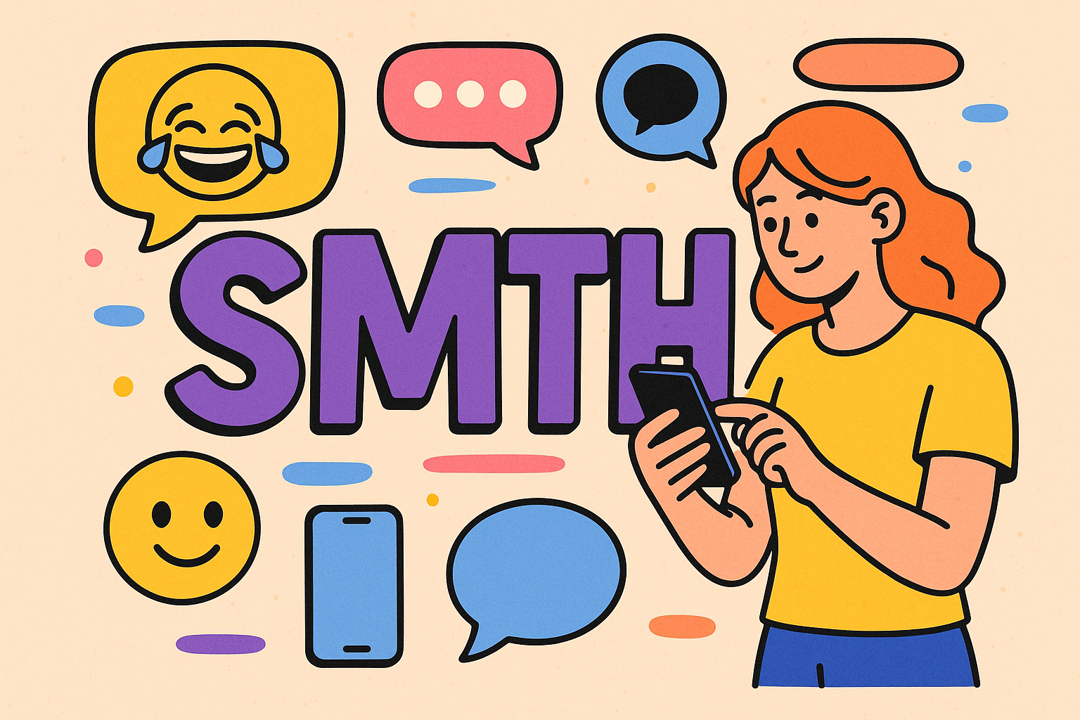 what does smth mean in text